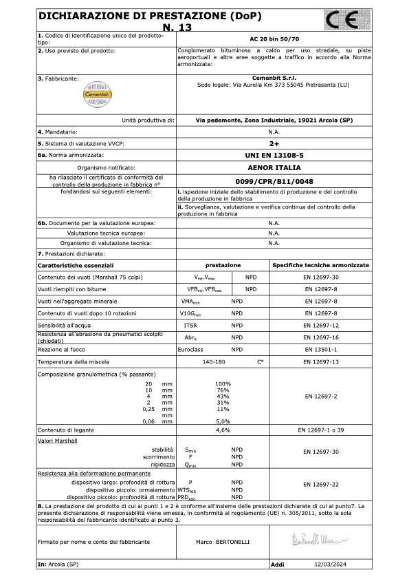 DoP 13 Binder 0-25
